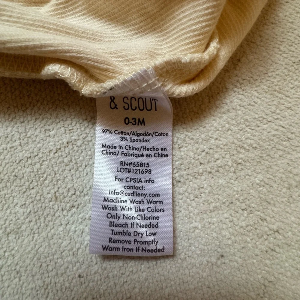 Newborn, Peyton & Scout Romper Set, Soft Yellow, 100% Cotton